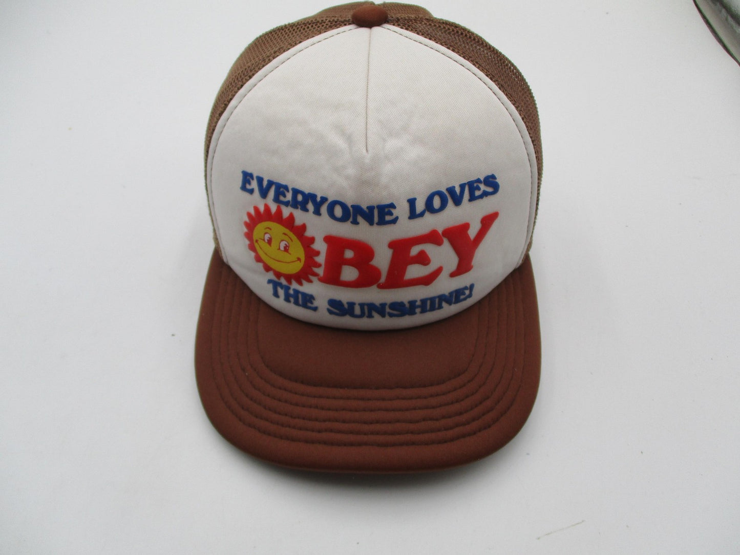 Obey Hat Cap Snap Back Mens One Size Brown Mesh Trucker Sunshine Graphic2