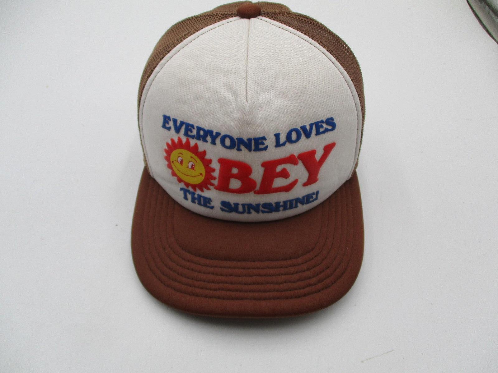 Obey Hat Cap Snap Back Mens One Size Brown Mesh Trucker Sunshine Graphic2