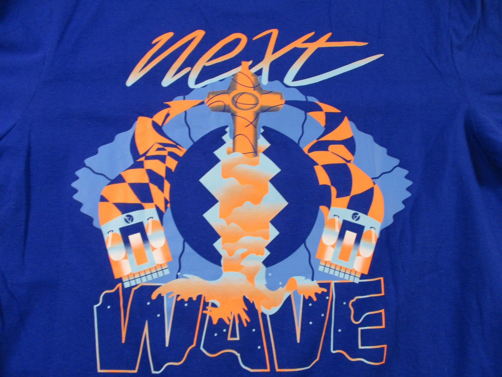 Adidas Shirt Mens Lg Royal Blue NYC Next Wave Basketball Subway Graphic Tee 136811