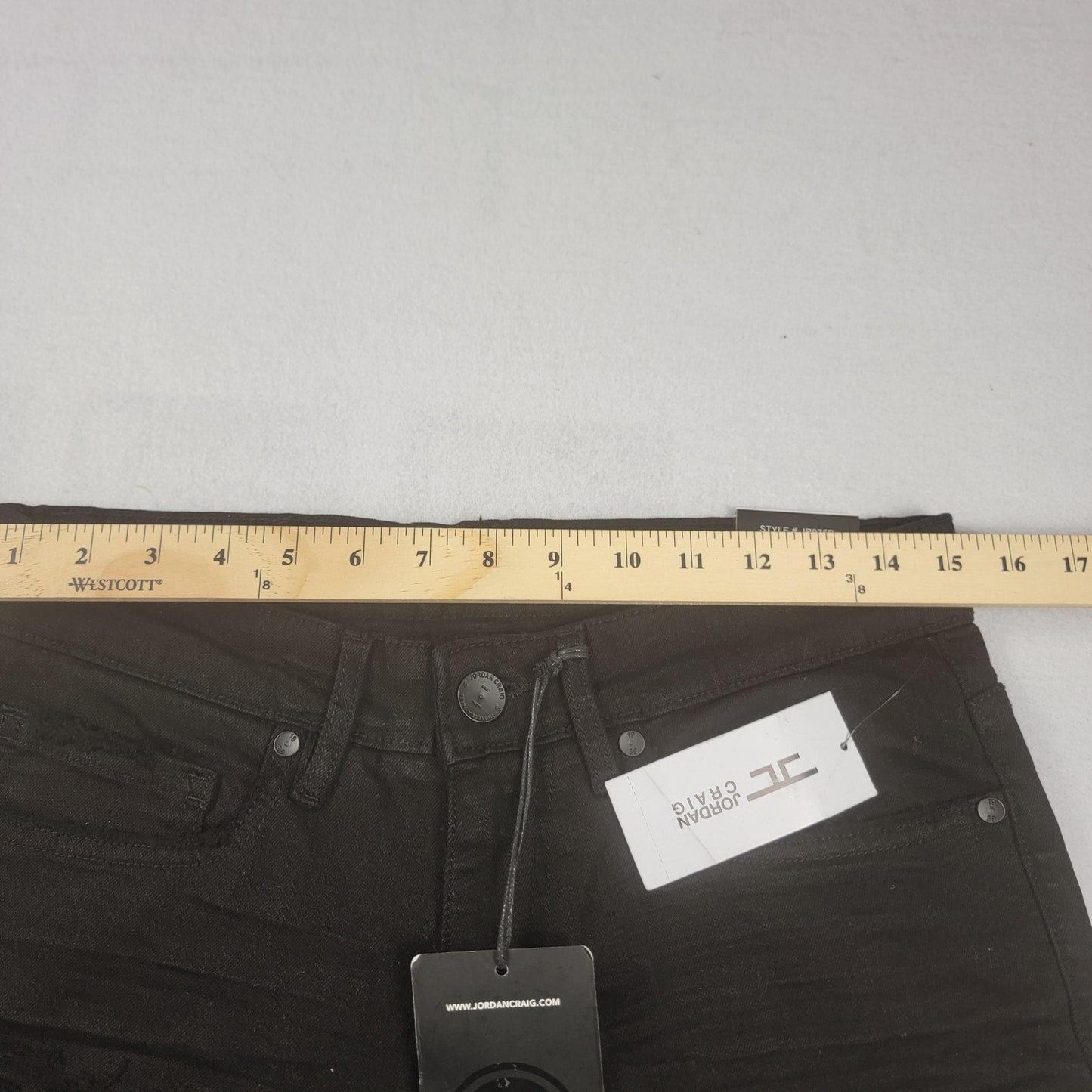 Jordan Craig Ross Jeans Womens 30x32 Black Skinny Tapered Fit Distressed
