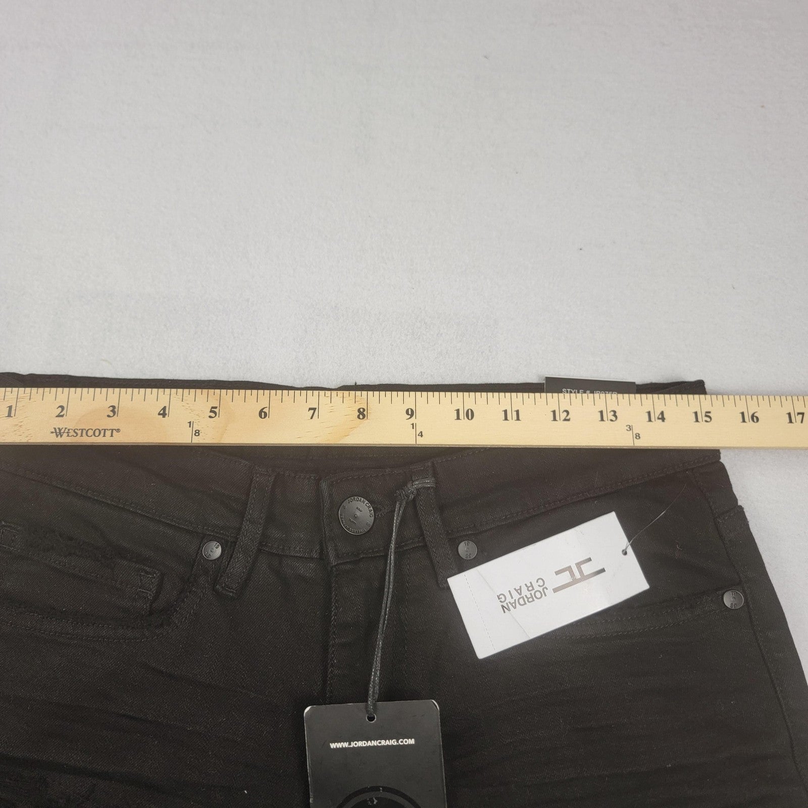 Jordan Craig Ross Jeans Womens 30x32 Black Skinny Tapered Fit Distressed