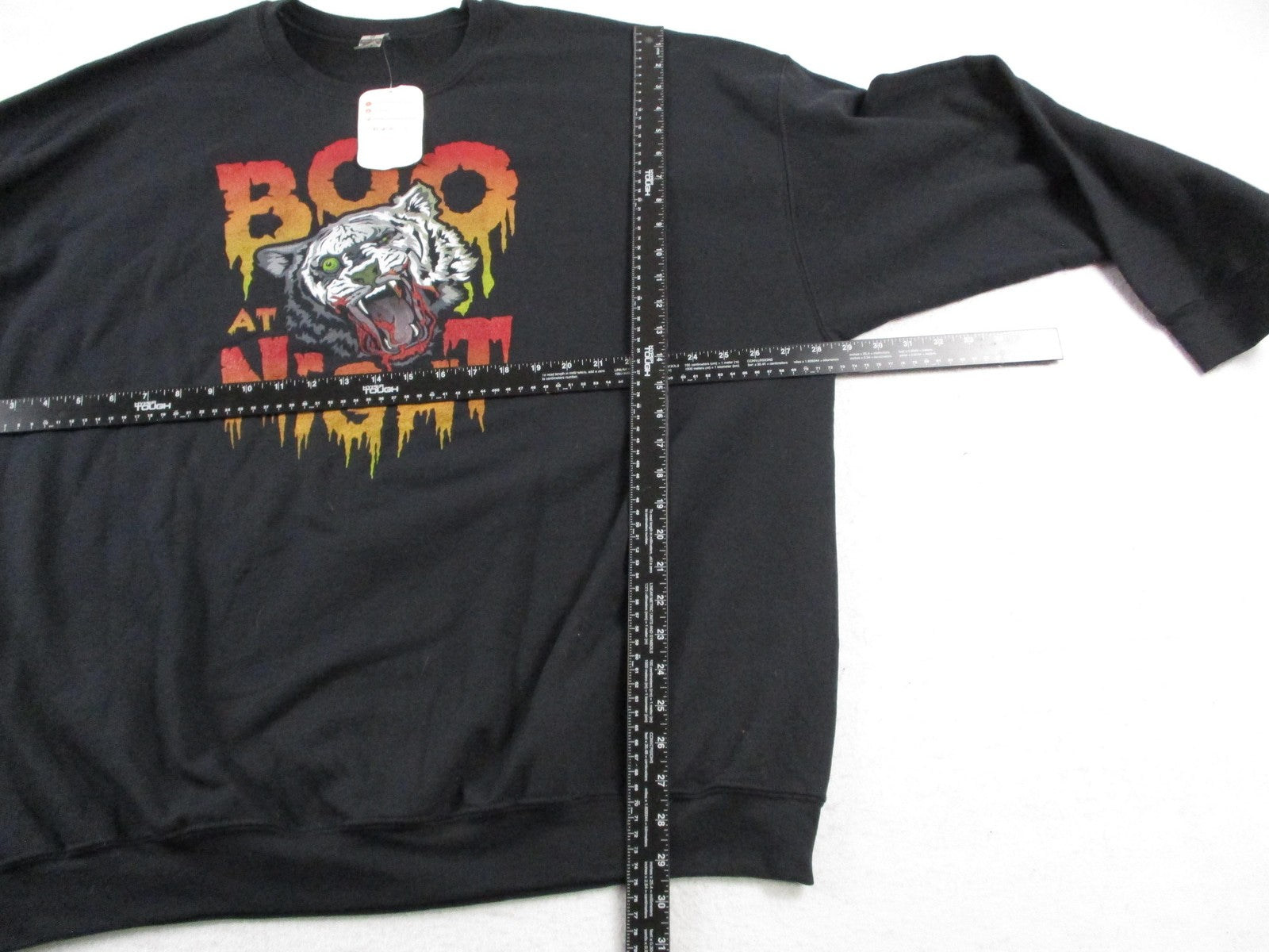 Gildan Heavy Blend Sweatshirt Mens 3XL Black Boo At Night Zombie Crew Graphic5