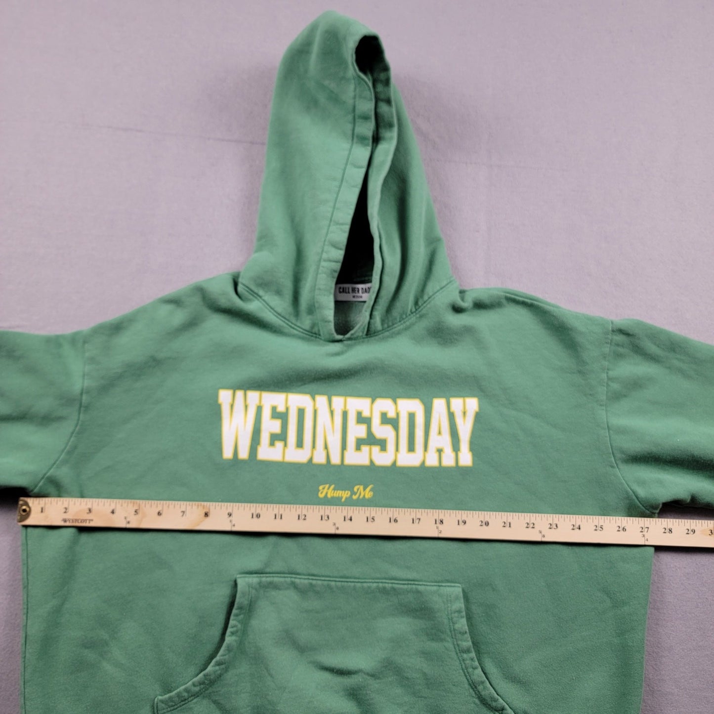 Call Her Daddy Wednesday Hump Me Green Hoodie  Size M