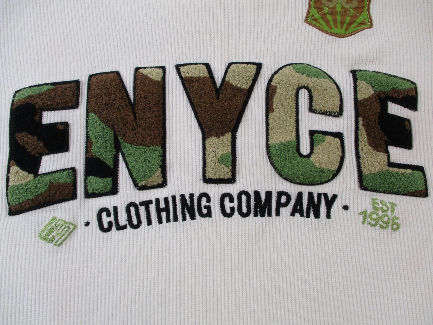 Enyce Shirt Mens 2XL White Camo Logo Thermal Waffle Knit Long Sleeve Tee