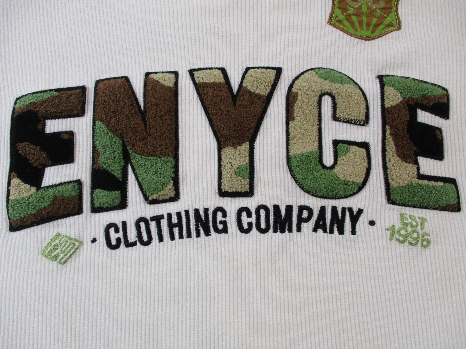Enyce Shirt Mens 2XL White Camo Logo Thermal Waffle Knit Long Sleeve Tee