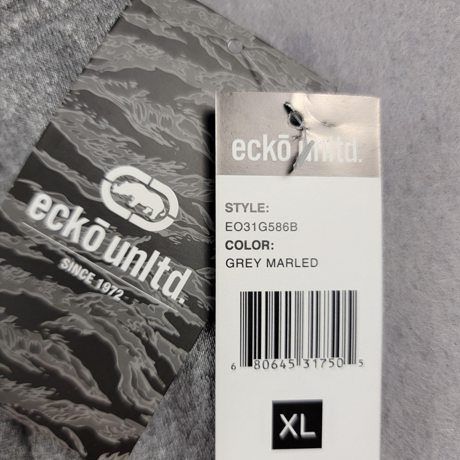 Ecko Unltd Pants Unisex XL Grey Marled Joggers Sweatpants Athletic Logo