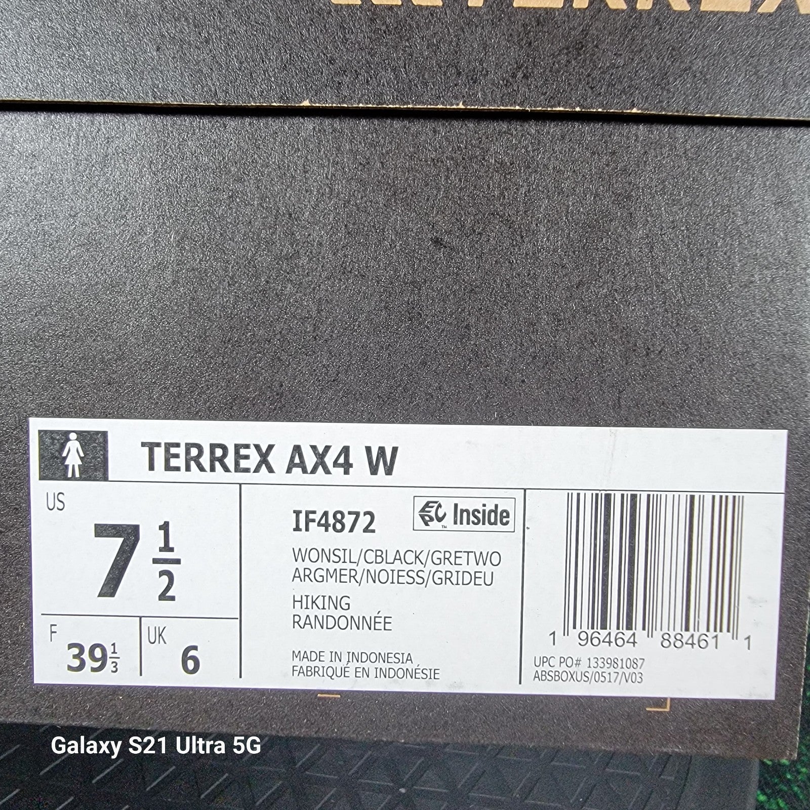 Adidas Terrex AX4 W Hiking Shoe Womens 7.5 Wonder Silver/Black NIB IF48729