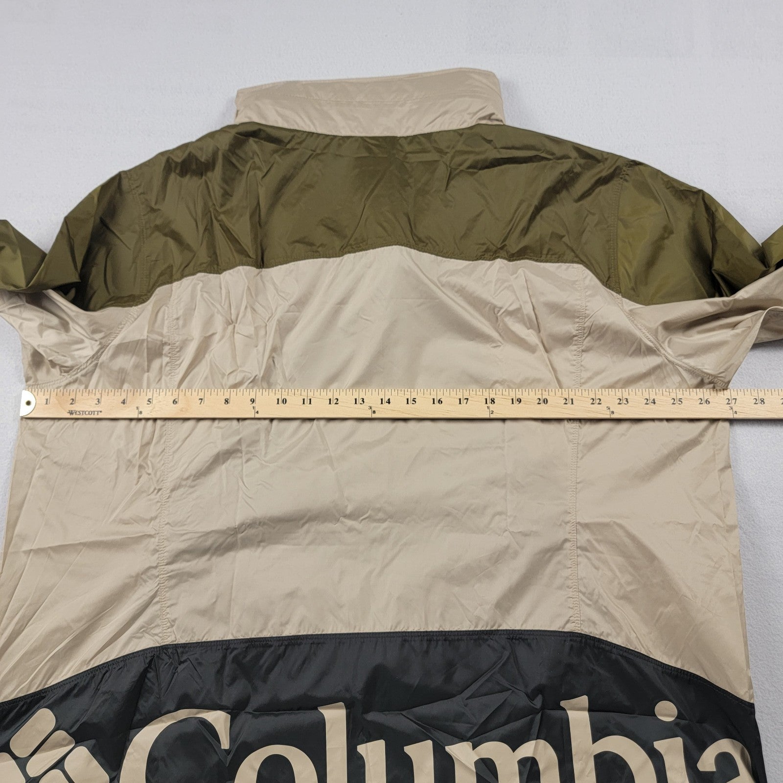 Columbia Point Park Windbreaker Jacket Olive/Tan/Black XL Outdoor Packable