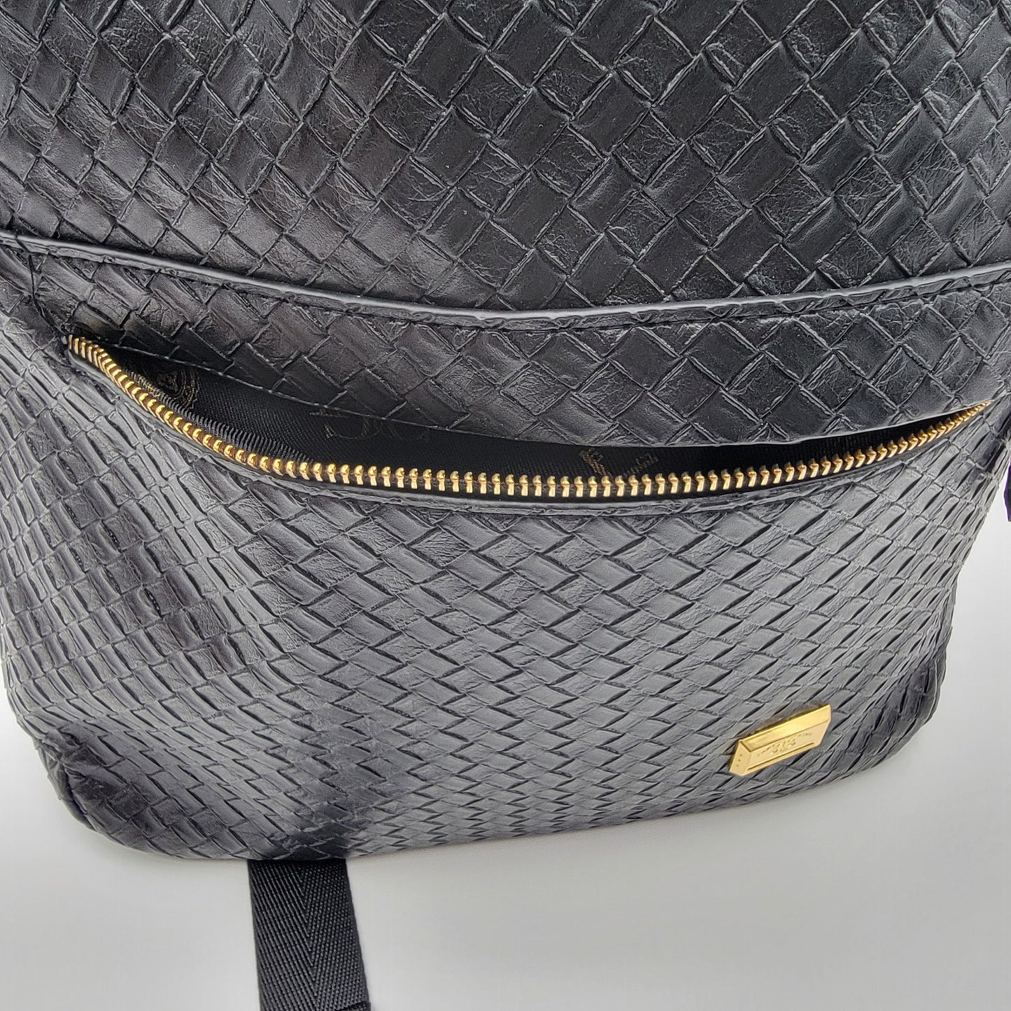 Capital Gains Black Woven Backpack + Strapback Hat Bundle NWT Gold Logo8
