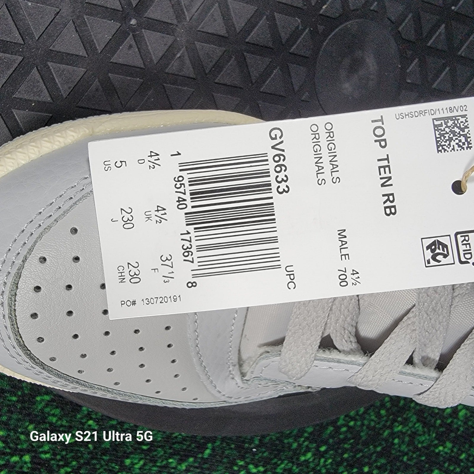 Adidas Top Ten RB 'Grey Core Black' Mens Size 5 GV66335