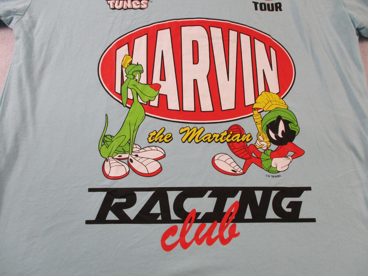 Looney Tunes Marvin The Martian Racing Club Shirt Mens XL Blue Graphic Tee 15466