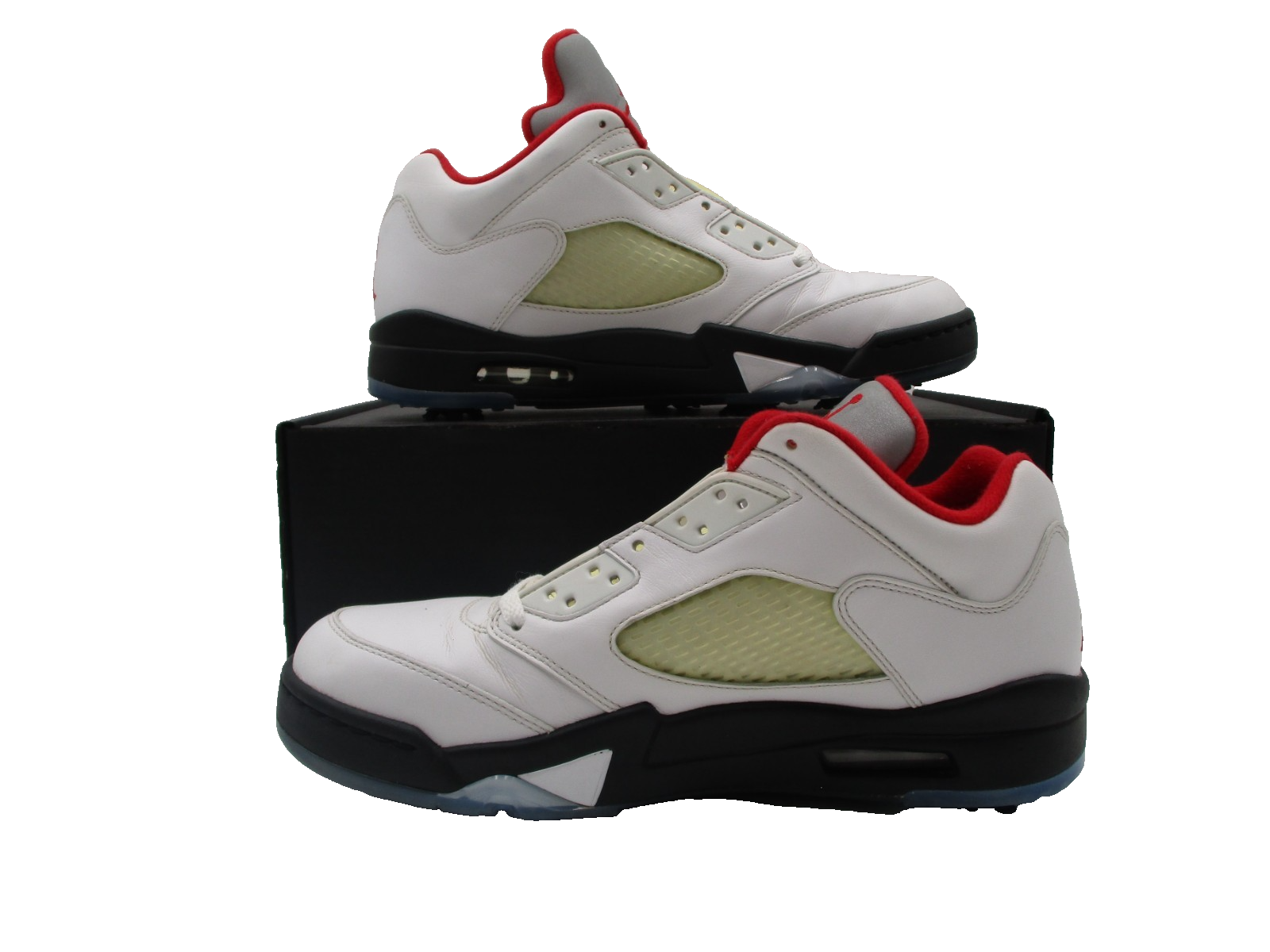 SAMPLE Nike Air Jordan 5 Low Golf Cleats Retro Fire Red Men Sz 9 CU4523-100 1A71
