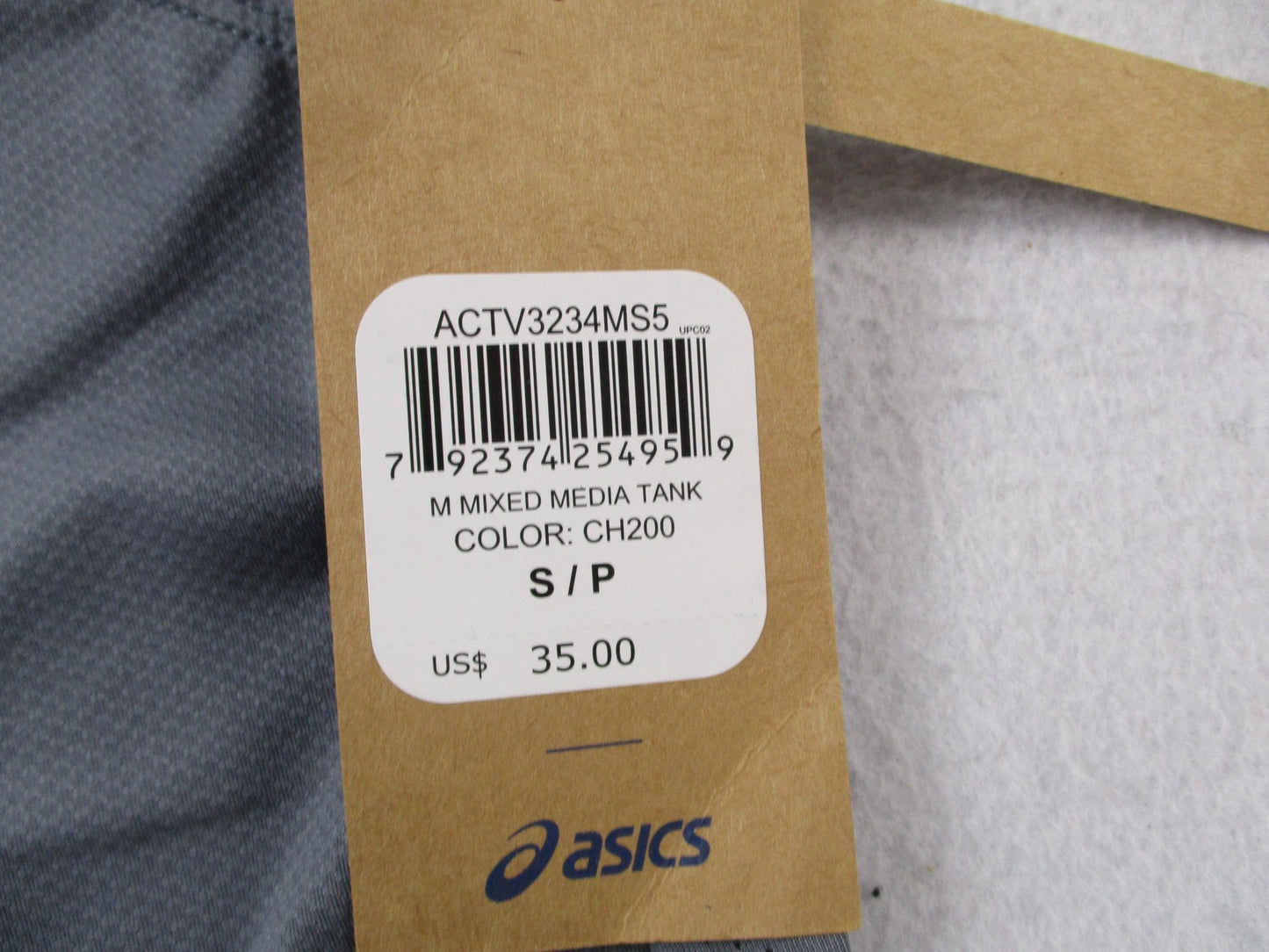 ASICS Mixed Media Tank Top Mens Small Gray Reflective Running ACTV3234MS5 15033