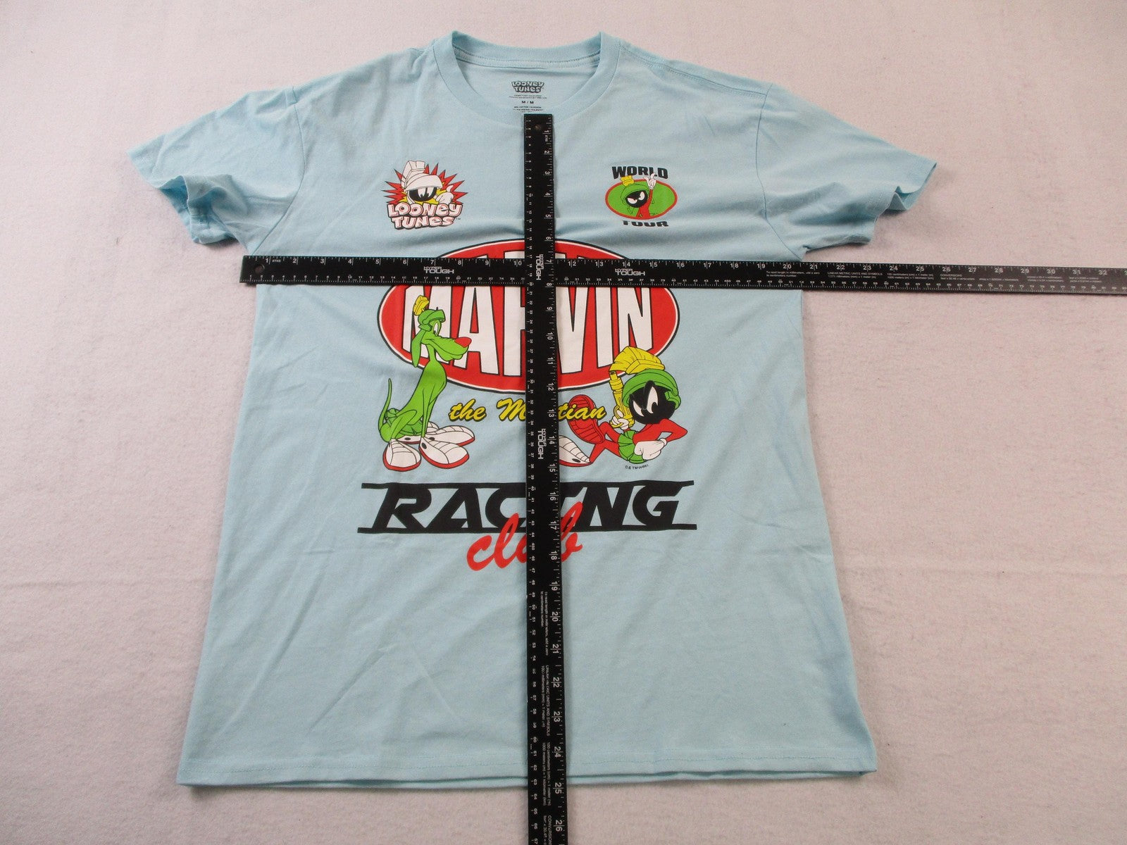 Looney Tunes Marvin The Martian Mens Medium Blue Racing Club Graphic Tee 1542446