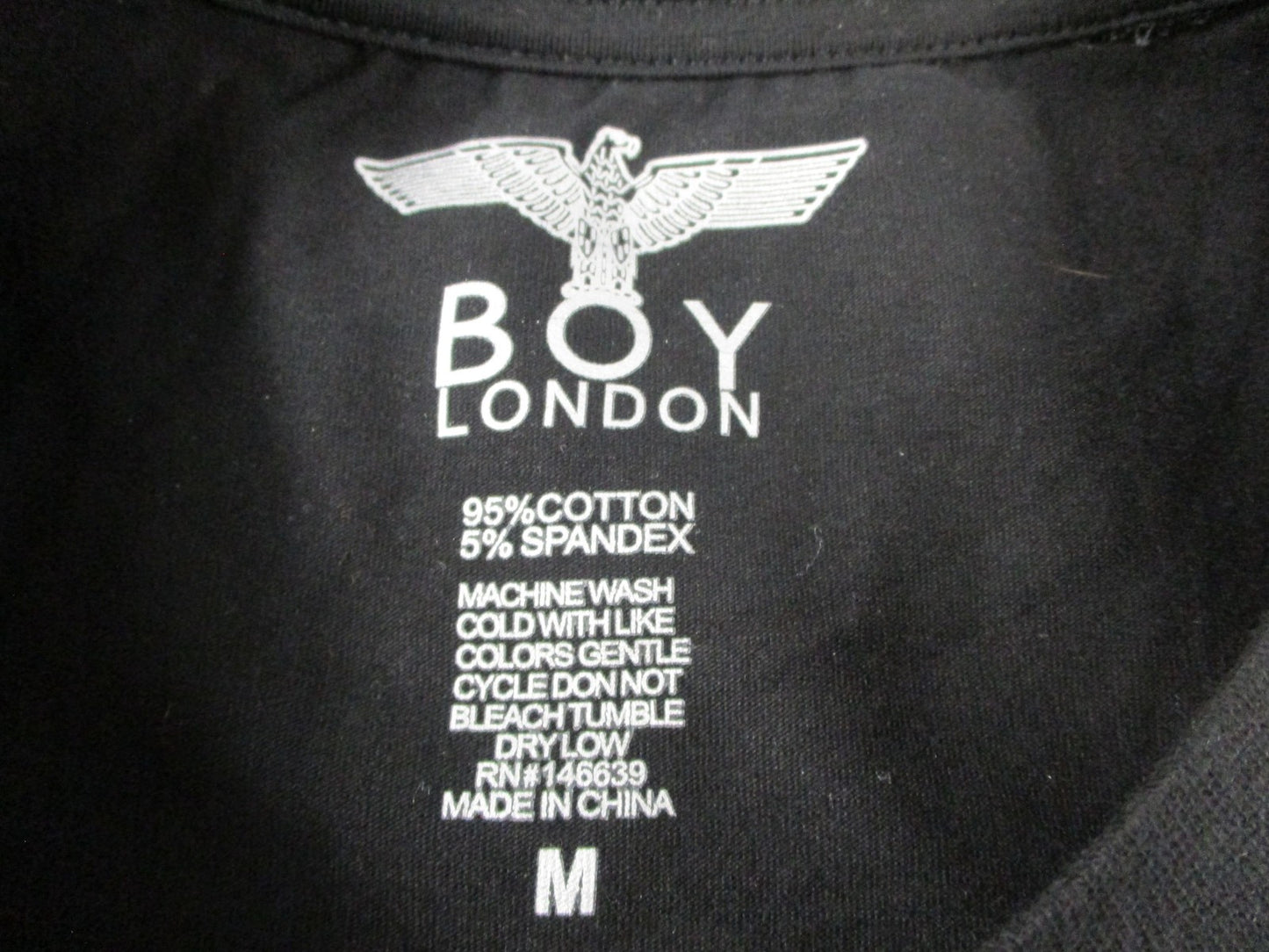 BOY London Shirt Mens Medium Black Eagle Logo Graphic Tee Streetwear 1302042