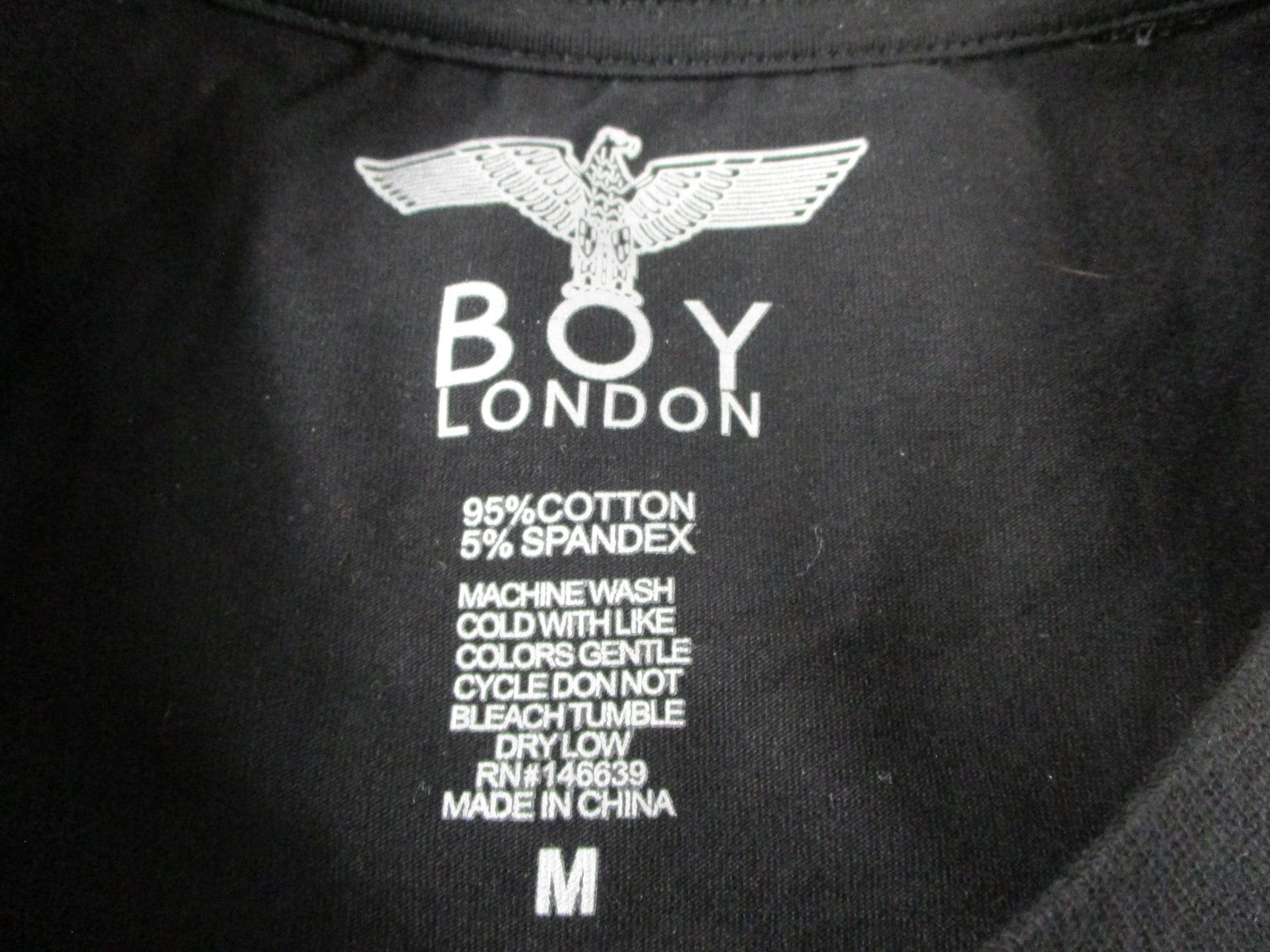 BOY London Shirt Mens Medium Black Eagle Logo Graphic Tee Streetwear 1302042