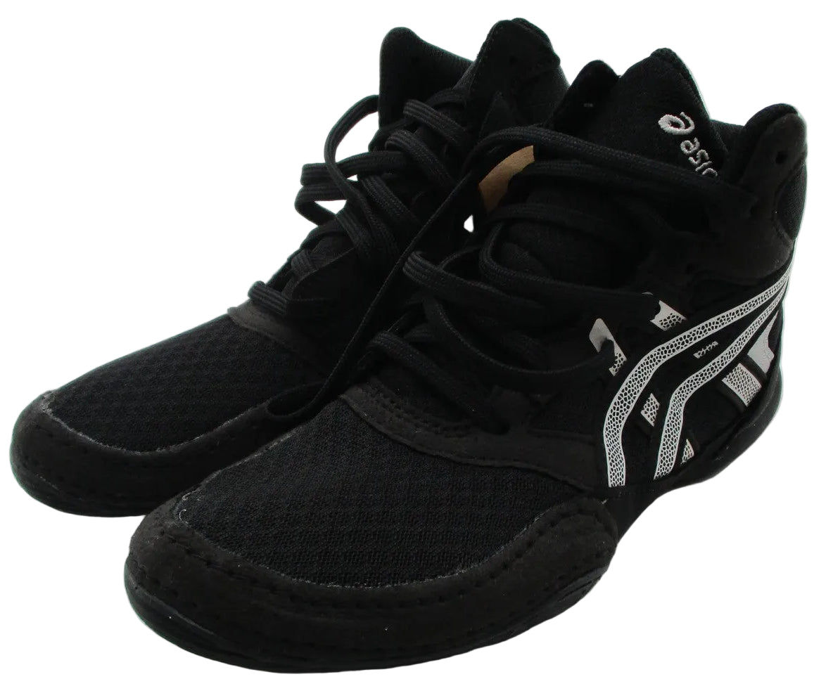 ASICS Snapdown Shoes Kids Size 3 Black High Top Wrestling Sneakers 1084A014 New0