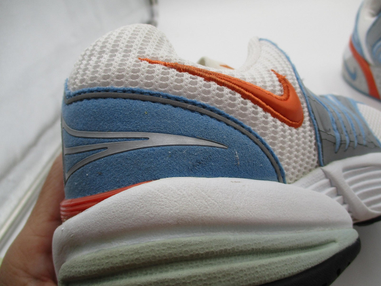 Vintage Nike Zoom Air Structure Shoes Women Sz 9.5 White Blue Orange Running 1T414