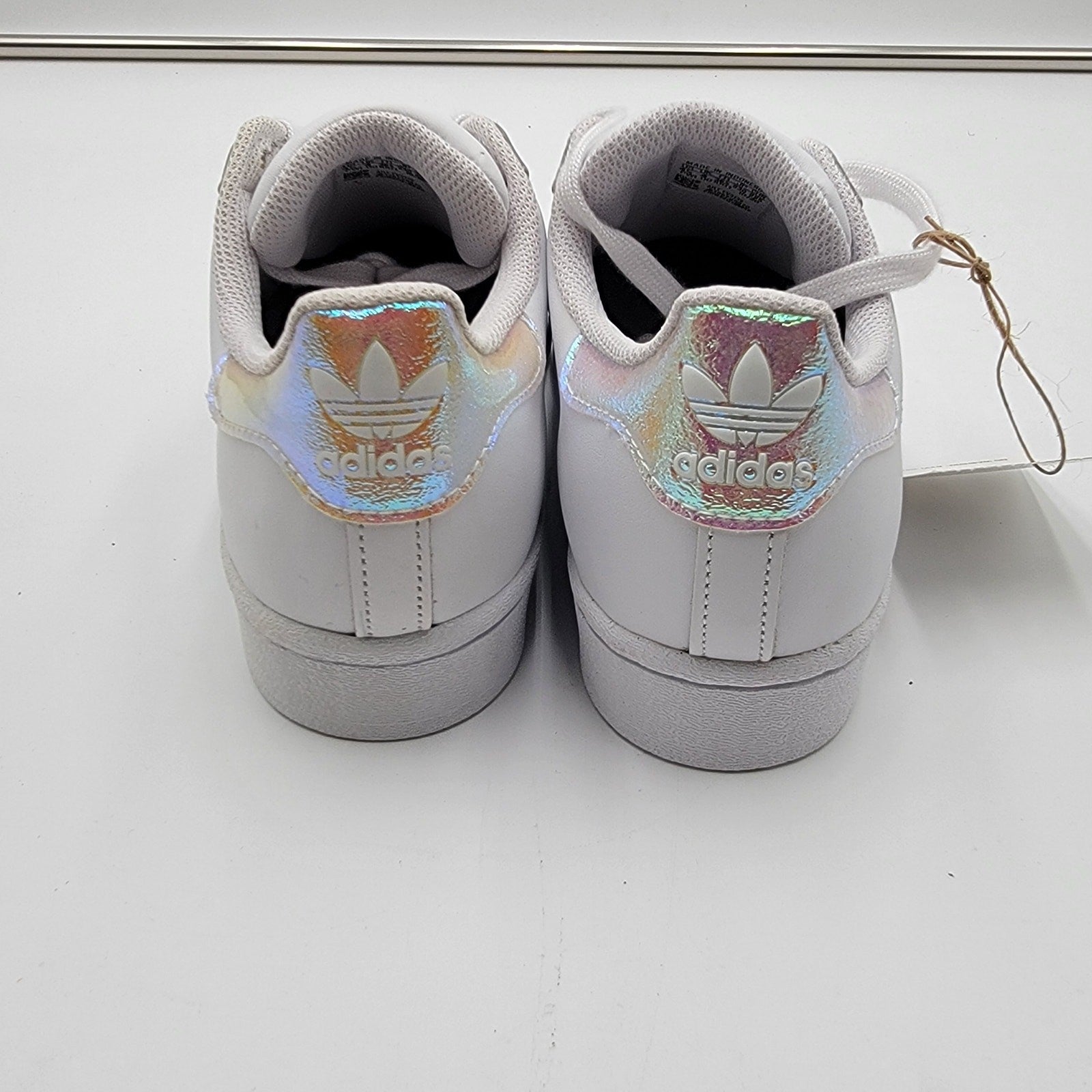 Adidas Originals Superstar J 'White Iridescent' Sz 4.5 FV31393