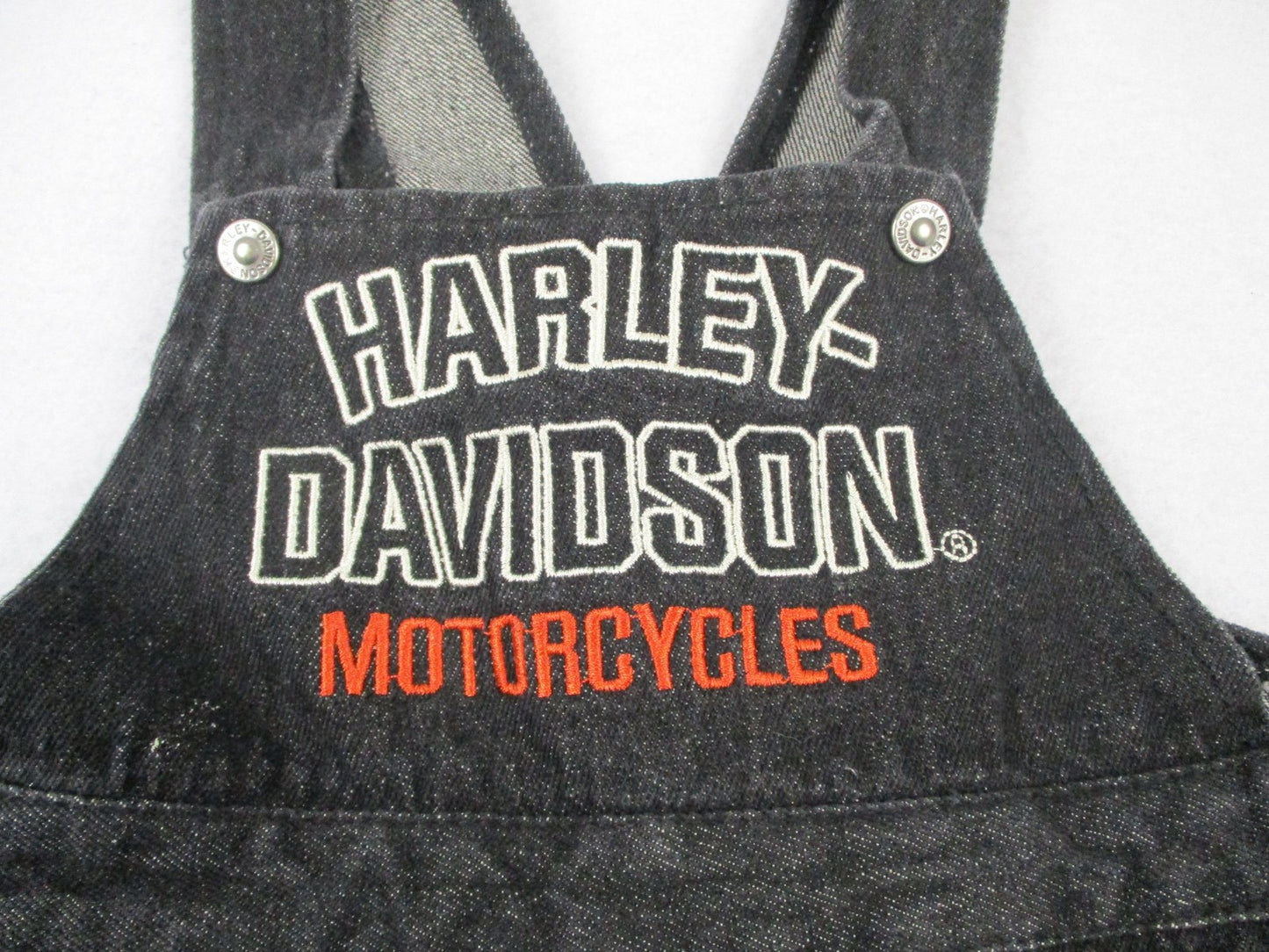 HarleyDavidson Jeans Overalls Toddler Kids 2/3T Black Denim Tapered Bib