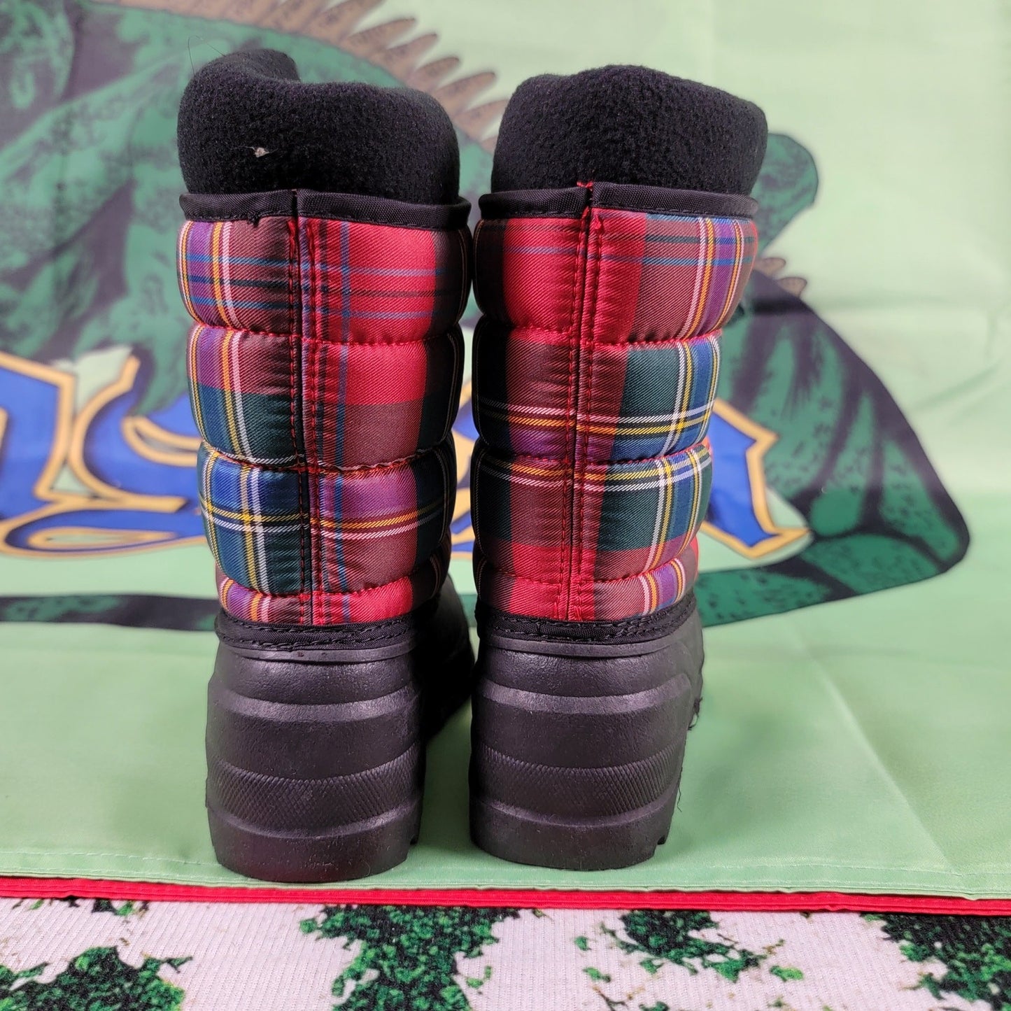 Polo Ralph Lauren Vancouver Zip Red Multi Plaid Toddler Boots Sz 62