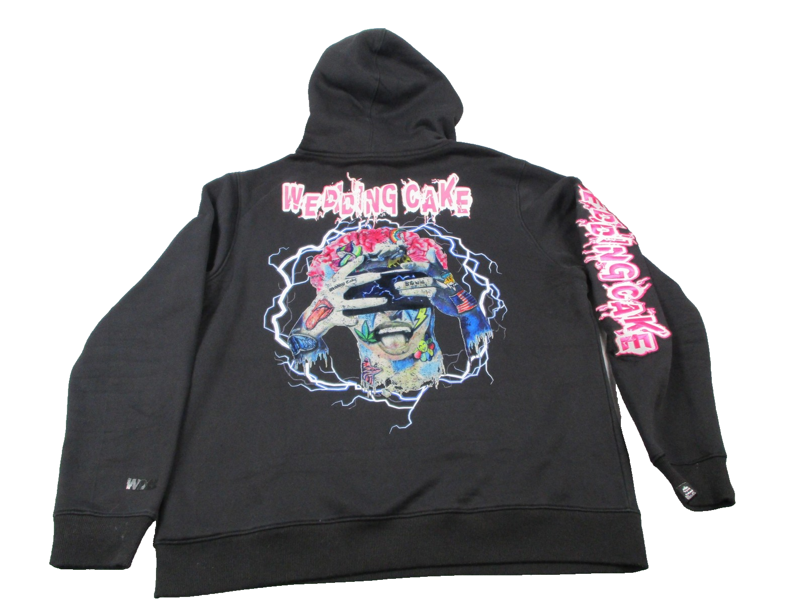Wedding Cake Hoodie Mens 2XL Black Graphic Pullover Back Embroidered