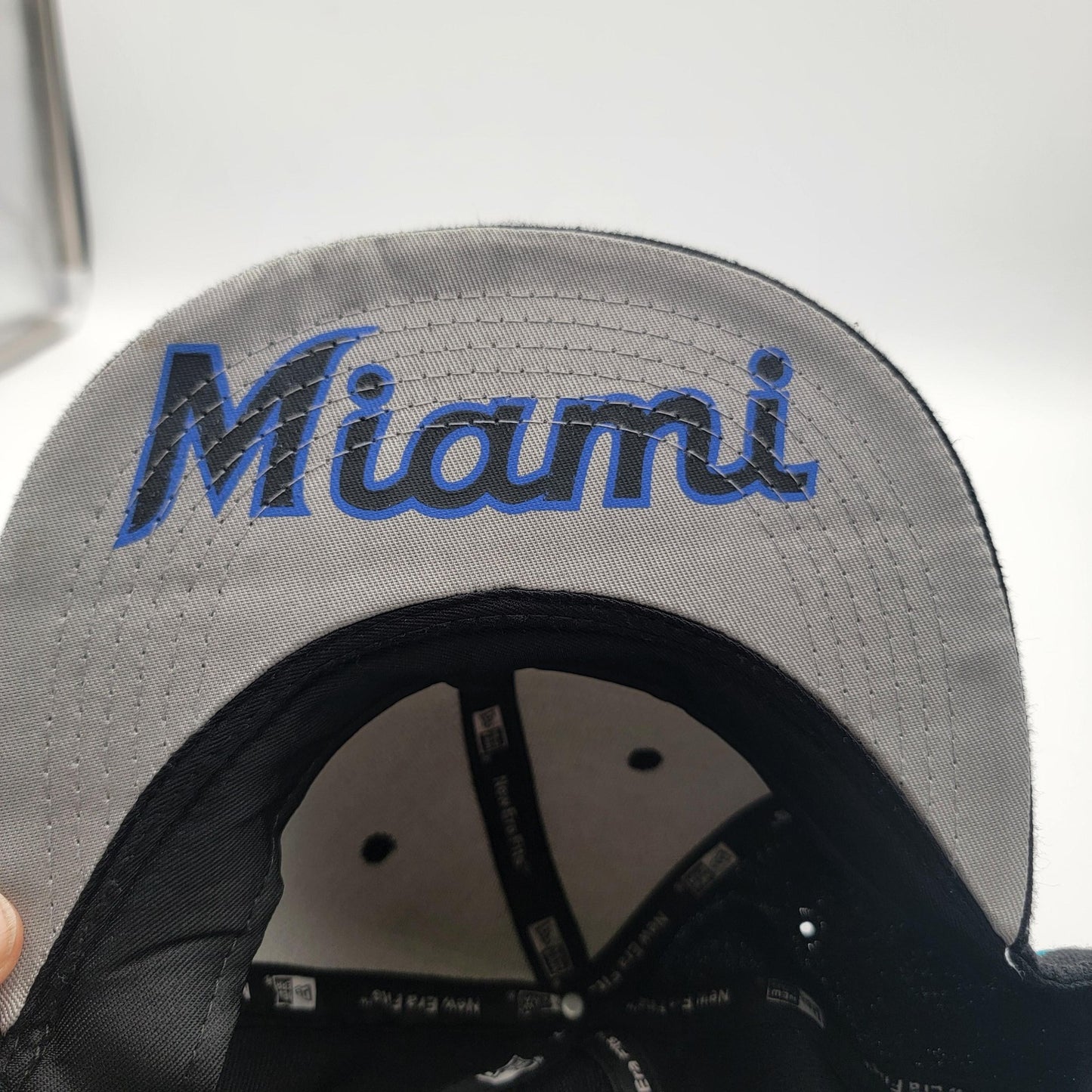 Miami Marlins Hat Cap Snap Back Black MLB Baseball Mens New Era Miami Script5