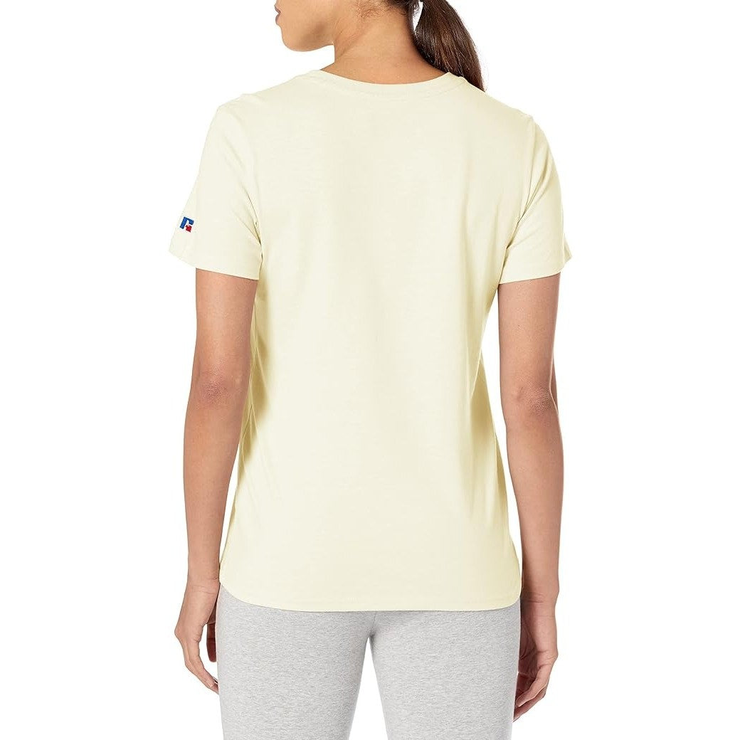 Russell Athletic Women's Solid Basic Short Sleeve Tee Vintage White Sz XS1