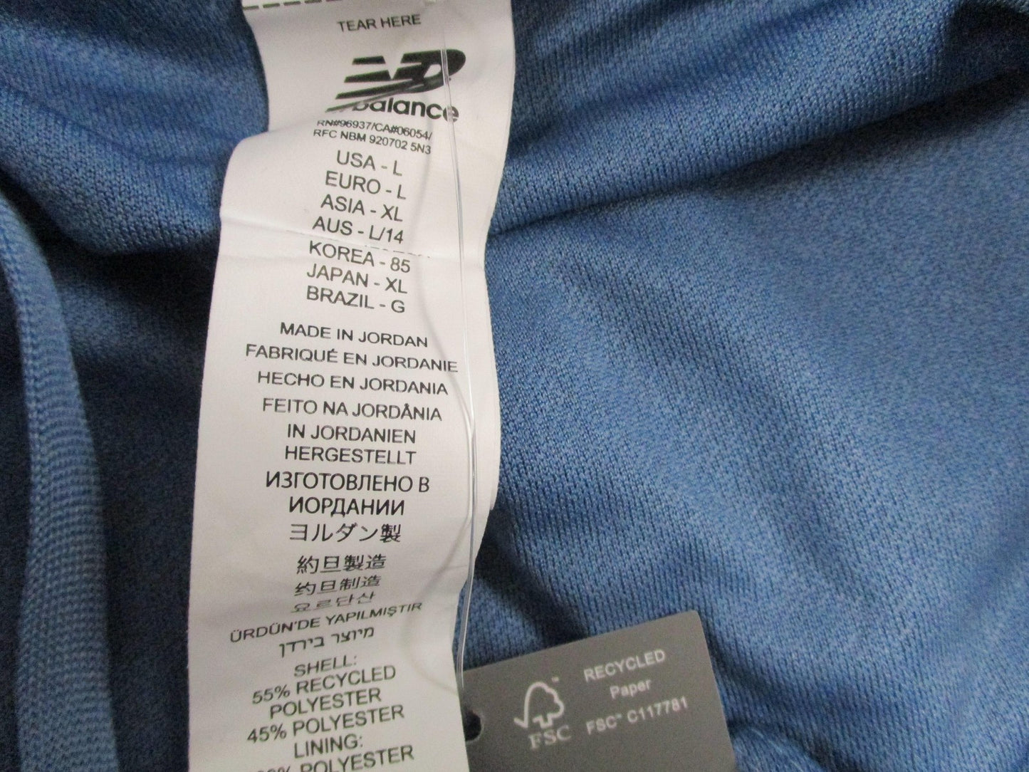 New Balance Sport Short 3IN Shorts Womens L Blue Running Athletic WS51209