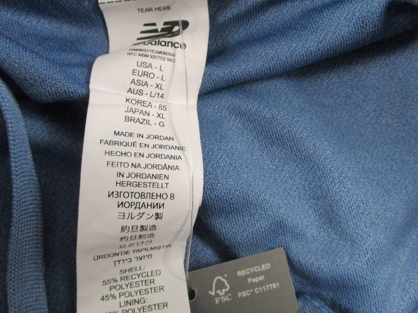 New Balance Sport Short 3IN Shorts Womens L Blue Running Athletic WS51209