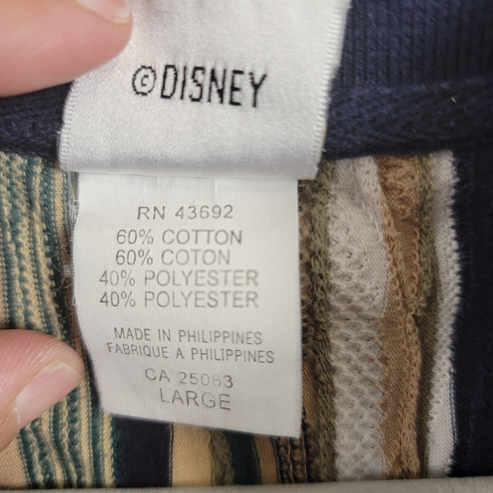 Vintage Disney Catalog Mickey Mouse Golf Polo Shirt Mens Large Striped 2416
