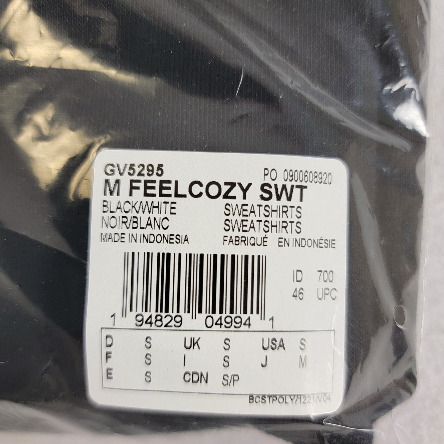 Adidas Mens Feelcozy Sweatshirt Black Sz S GV5295 (857-859)2