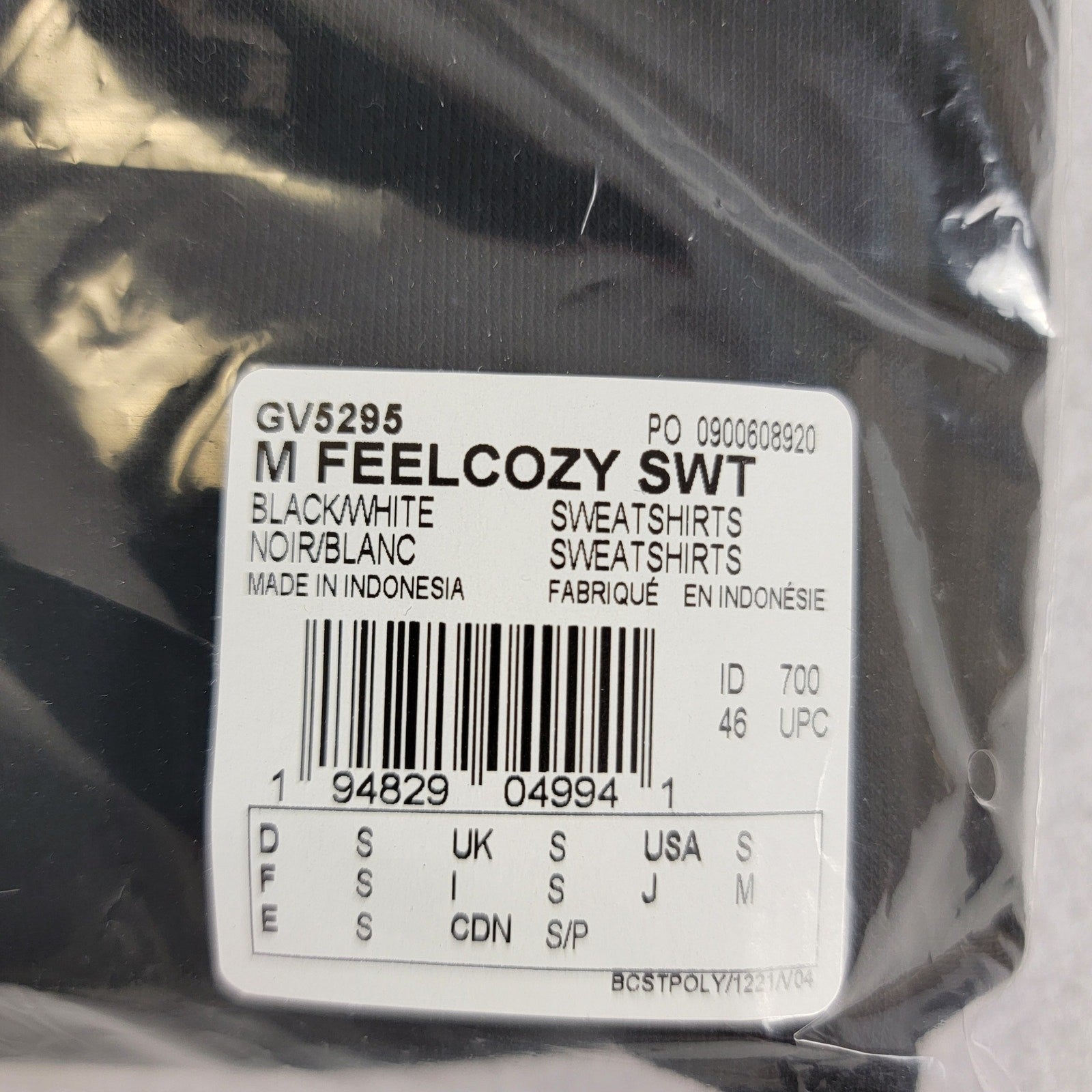 Adidas Mens Feelcozy Sweatshirt Black Sz S GV5295 (857-859)2