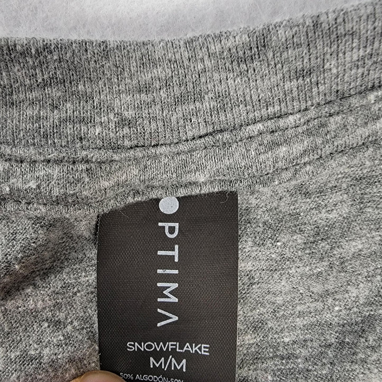 Optima Shirt Mens Medium Gray Snowflake Crewneck Short Sleeve Basic Casual T 6462