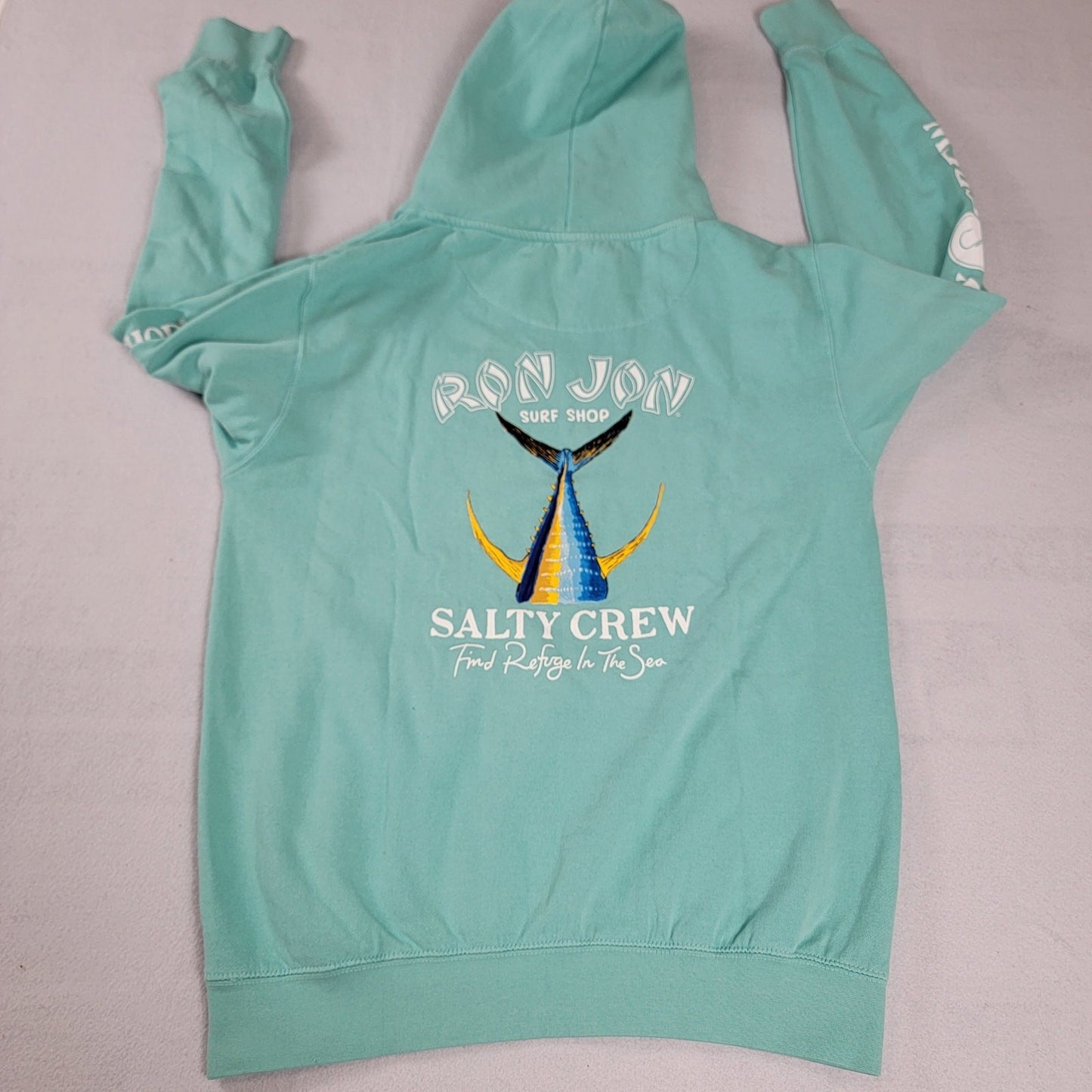 Salty Crew x Ron Jon Surf Shop Hoodie Womens Sz M Green