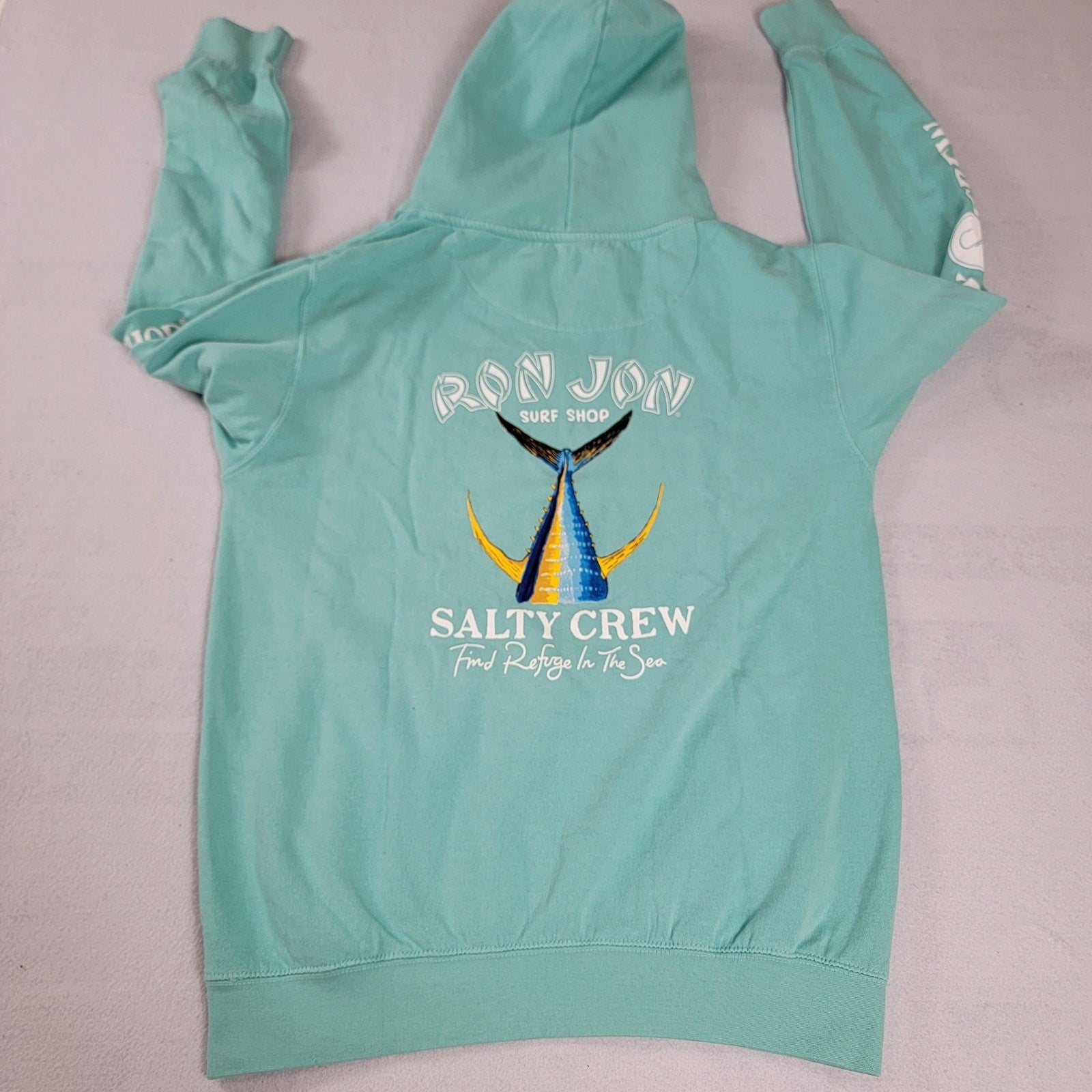 Salty Crew x Ron Jon Surf Shop Hoodie Womens Sz M Green