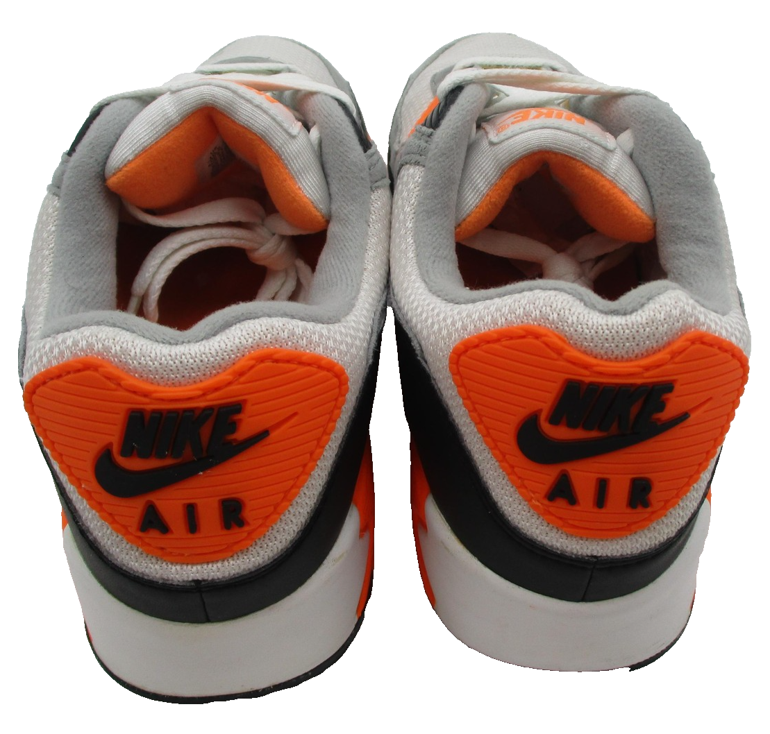 Nike Air Max 90 Mens Size 10.5 White Grey Orange Retro Sneakers CW5458-101 (1T6)7