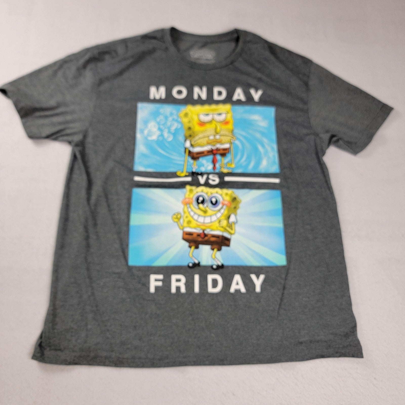 The Office Schrute Farms & SpongeBob Shirts Mens XL Lot of 2 Black Gray