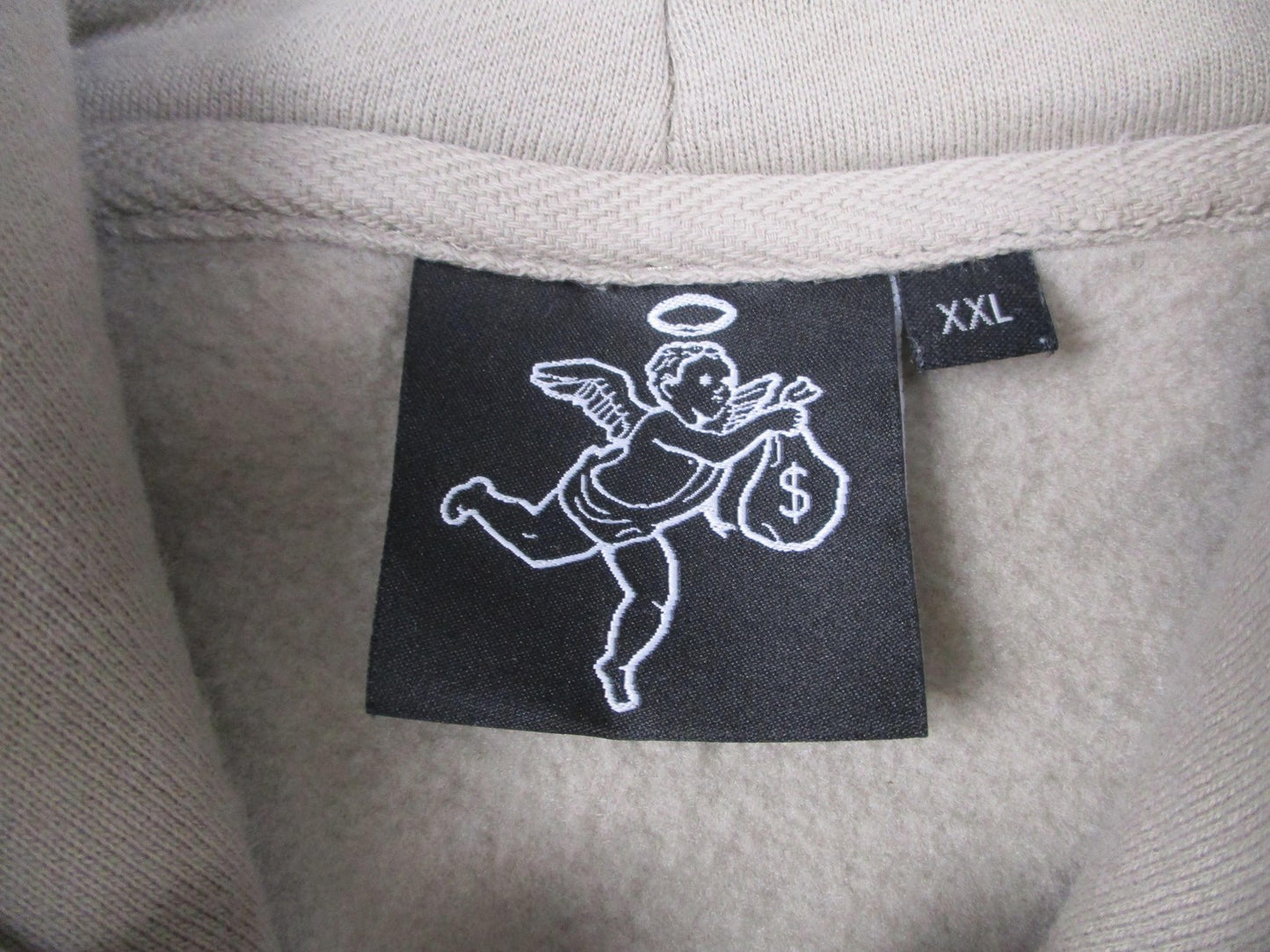 Hasta Muerte Hoodie Men 2XL Tan Hustle Daily Praying Angel Get Money Graphic12152
