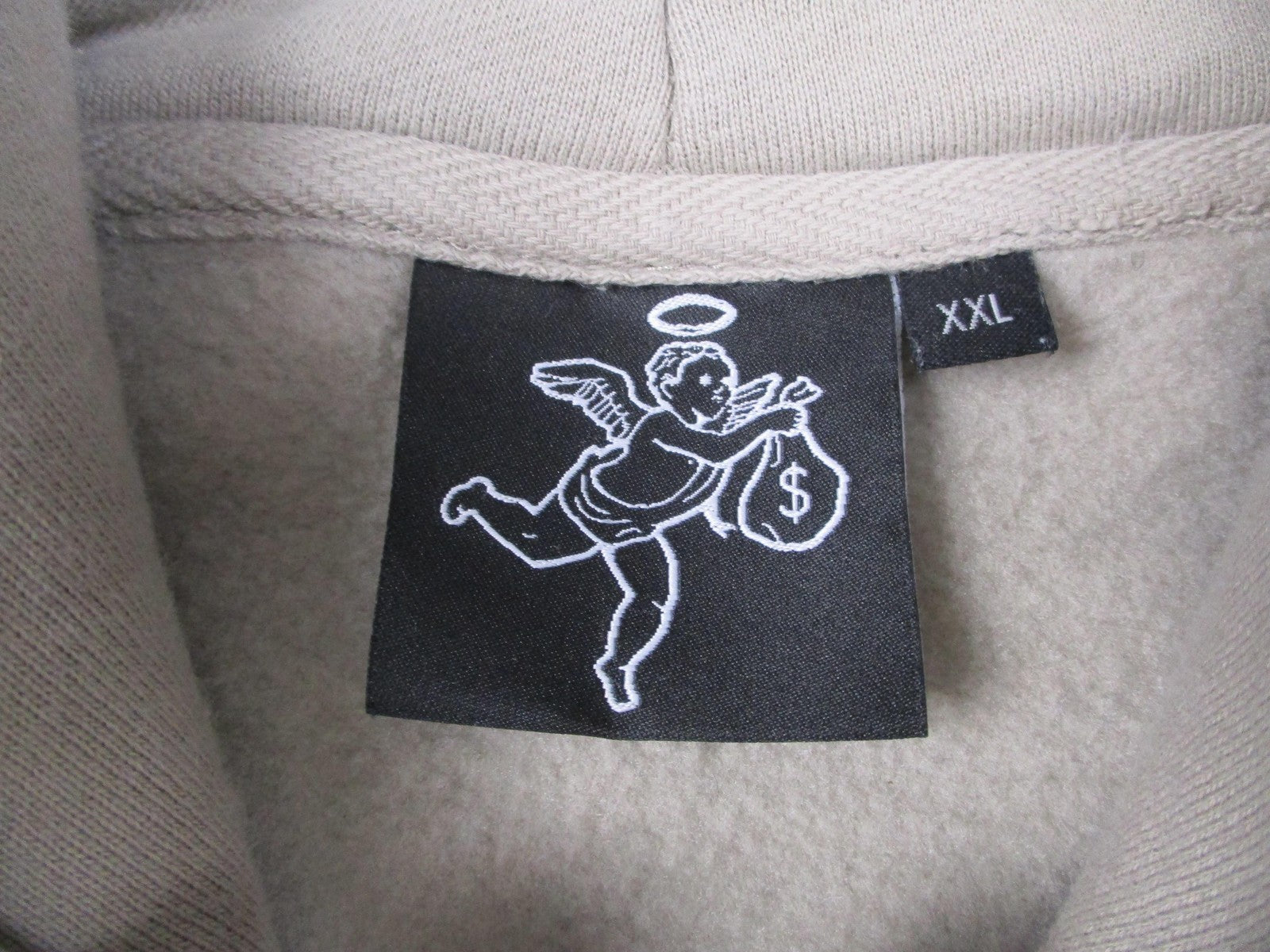 Hasta Muerte Hoodie Men 2XL Tan Hustle Daily Praying Angel Get Money Graphic12152