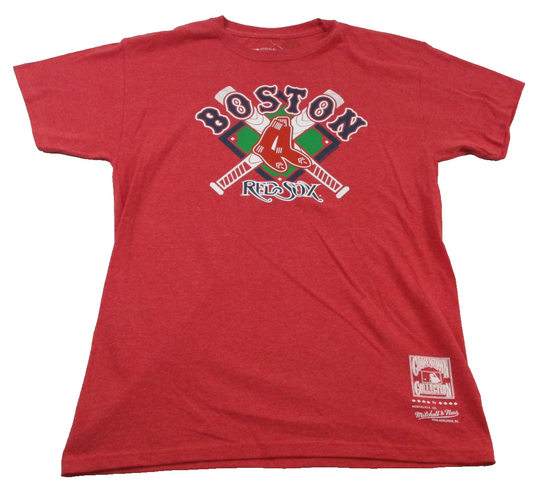 Boston Red Sox Shirt Mens Medium Red MLB Baseball Mitchell & Ness Tee 1385880