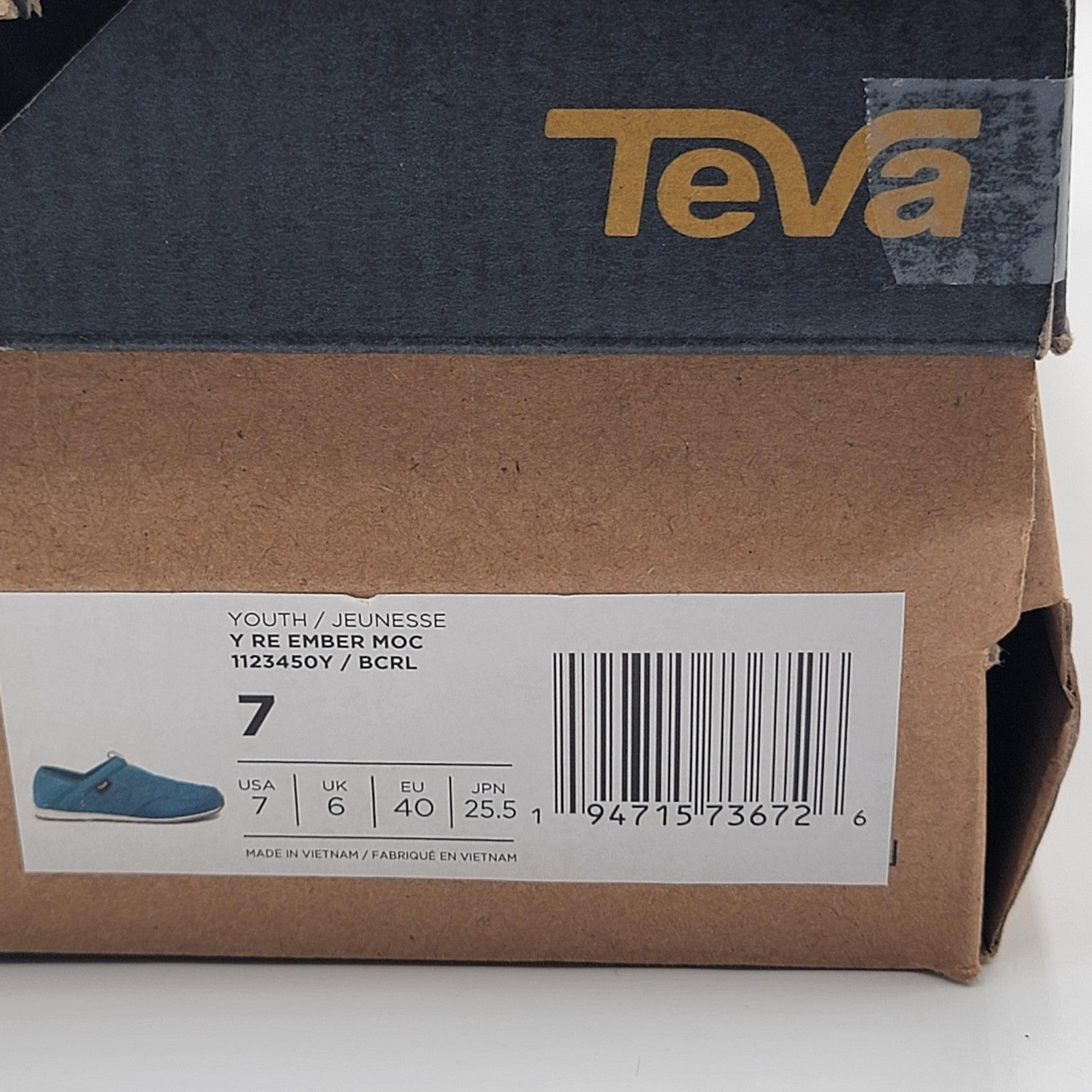 Teva Ember Moc Shoes Youth Size 7 Slip On Outdoor Comfort Quilted 1123450Y7