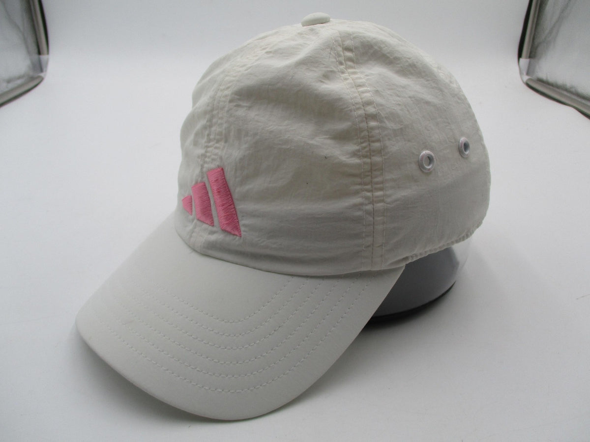 Adidas Hat Cap Strap Back Mens One Size White Pink AEROREADY Nylon Baseball2