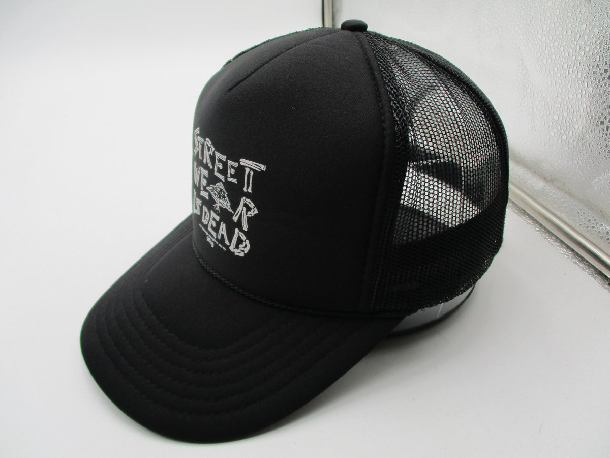 LRG Streetwear Is Dead Hat Cap Snap Back Mens One Size Black Mesh Trucker Foam4