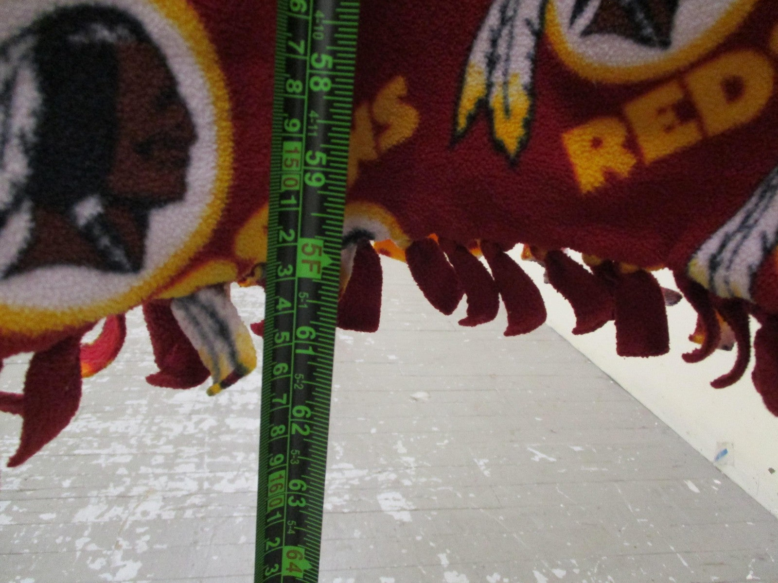 Washington 'skins Blanket One Size Red NFL Football Fleece Fringe Throw4