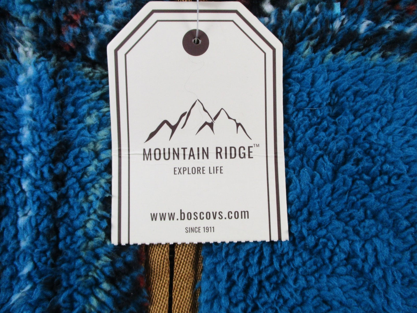 Mountain Ridge Fleece Vest Womens Small Blue Plaid Sherpa Ocean Depth 13405