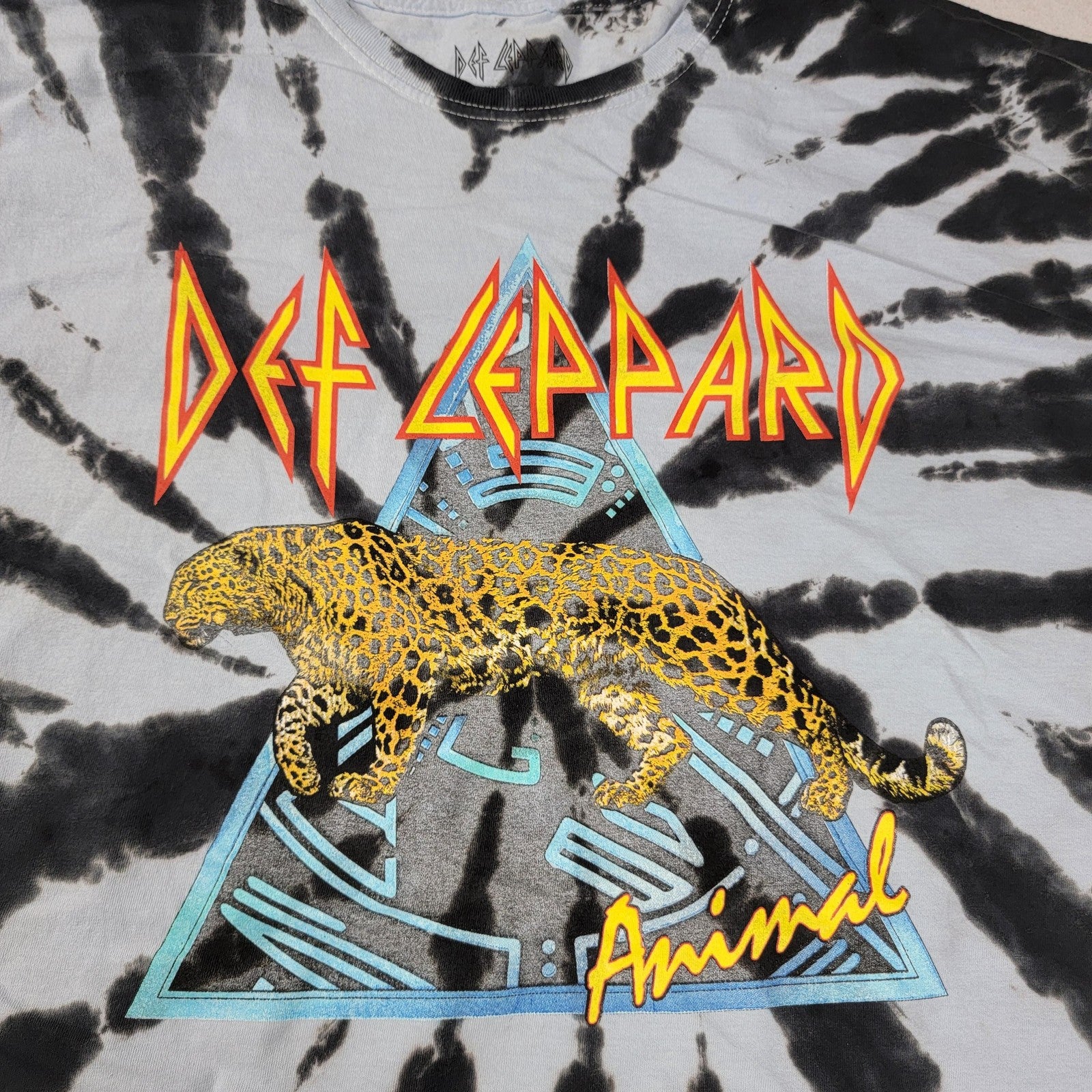 2 Pk Bundle Def Leppard Tie Dye & Lynyrd Skynyrd Beige Mens XL Graphic Rock 11157
