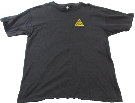 HUF Shirt Mens XL Black Triple Triangle Graphic Skate Streetwear Logo Tee 15550