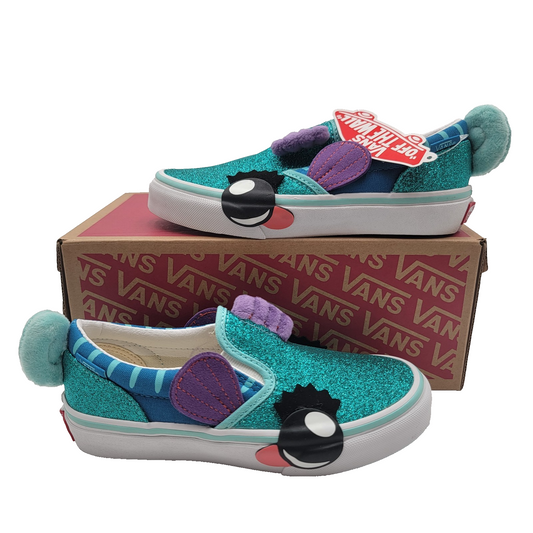 Vans Kids Classic SlipOn Aqua Sky Mermaid Glitter Toddler Size 1 US w/ Box0