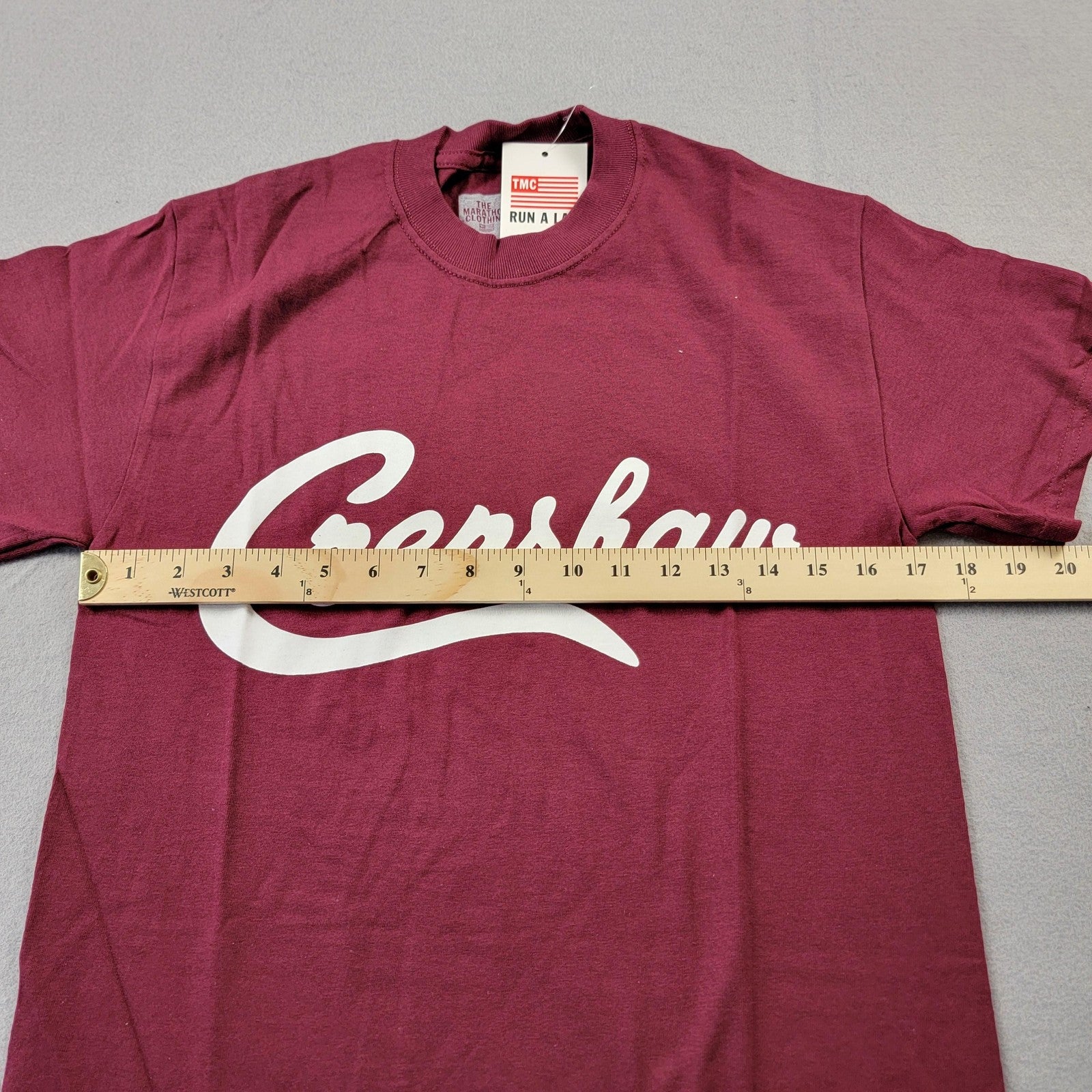 The Marathon Clothing Shirt Mens Small Burgundy Crenshaw Graphic Tee TMC Script6